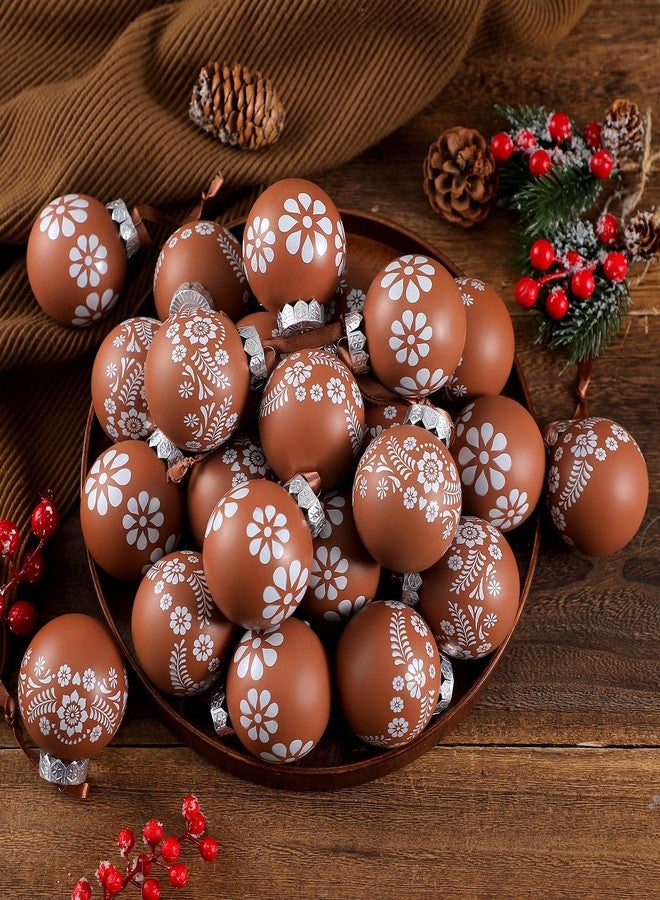 ShinyRelief مجموعة زينة عيد الميلاد المكسيكية من شيني ريليف، 24 قطعة، مصنوعة من الطين المحروق، قطرها 2.36 بوصة، بتصميم سيليتو ليندو، كرة معلقة غير قابلة للكسر، مثالية لحفلات تالافيرا، ديكور منزلي إسباني، أو كهدية مميزة. - Image 1